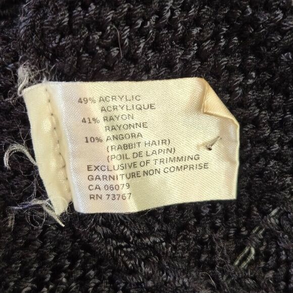 Vintage Magnolia Cardigan Sweater Size‎ M Dynasty 80's Angora Black Gold Ivory - Picture 6 of 9